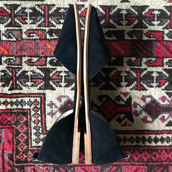 Madewell Arielle Black Suede D’Orsay Flats with Ankle Ties - Picture 6 of 6